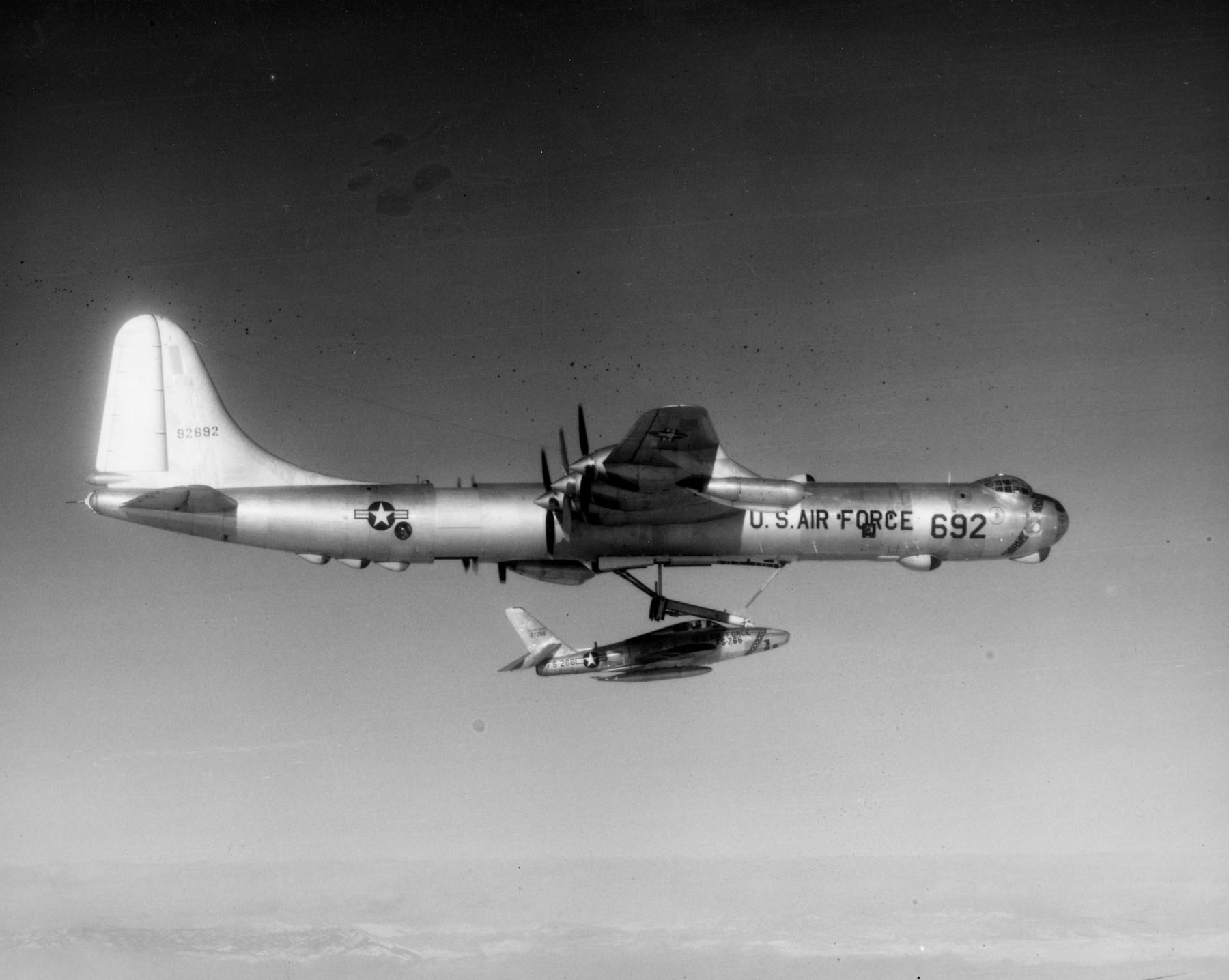 Republic RF-84K Thunderflash hooking up to a mothership